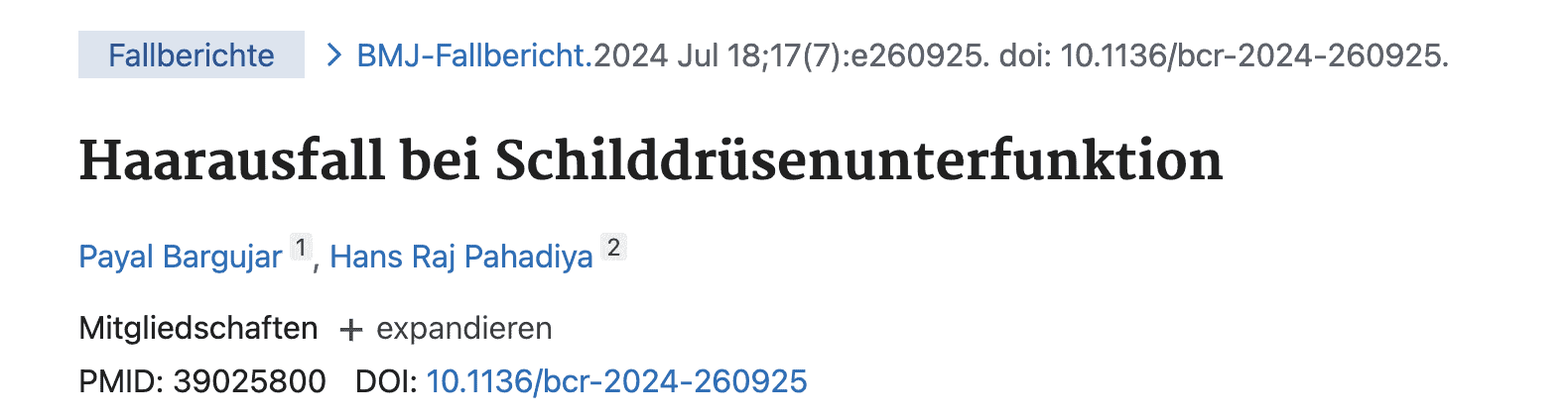 Studie über Schilddrüse und Haarausfall