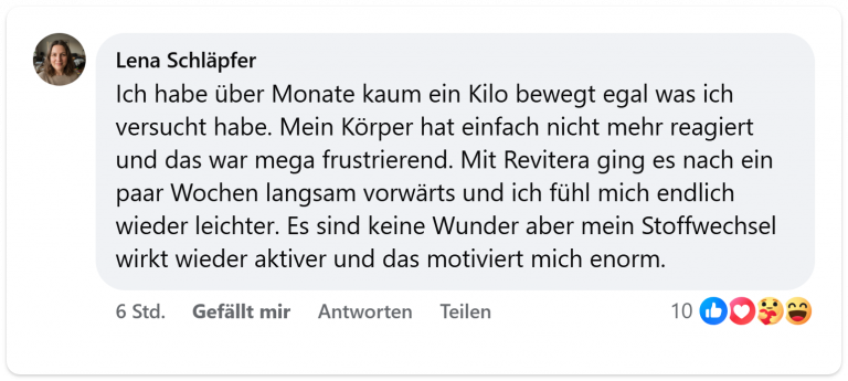 Facebook Kommentar Lena Schlaepfer: Gewicht und Abnehmen