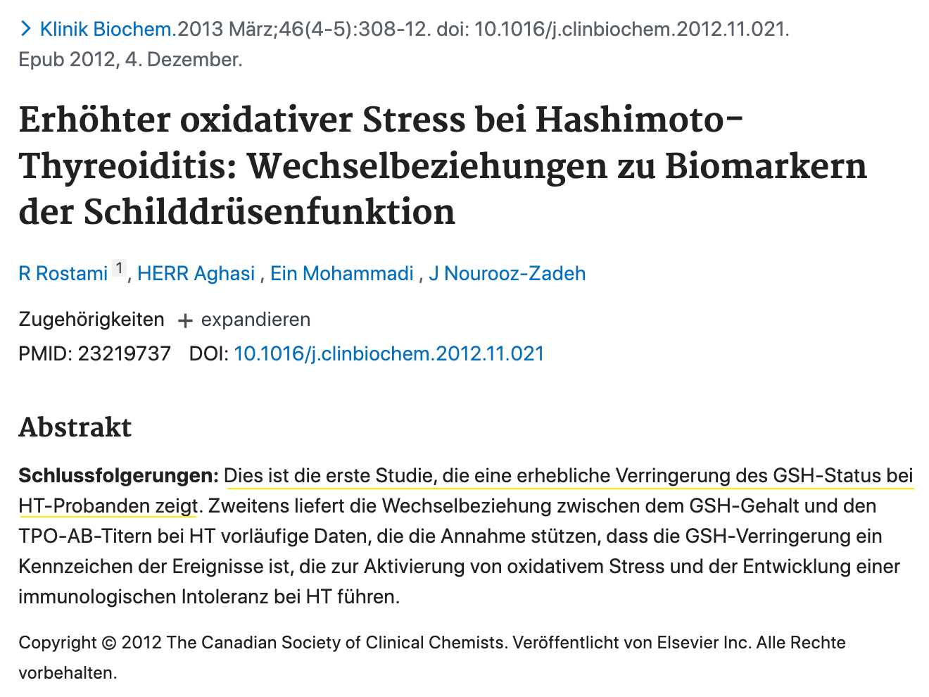 Studie Glutathion
