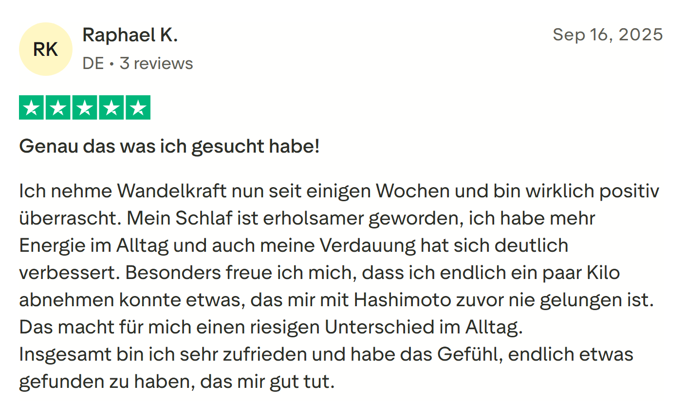 Trustpilot Bewertung - Besserer Schlaf, mehr Energie, Abnehmen