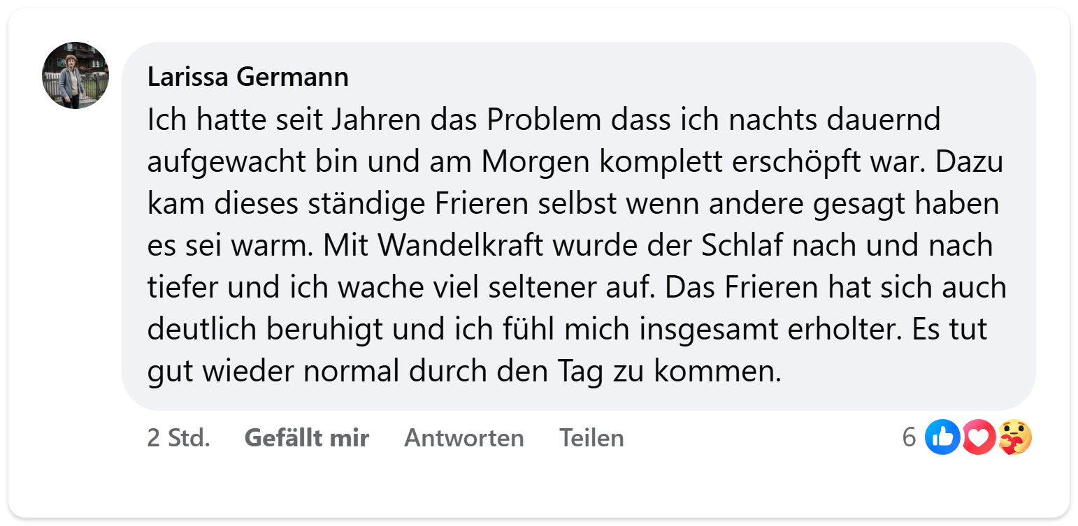 Facebook Kommentar — Schlaf und Frieren, Larissa Germann