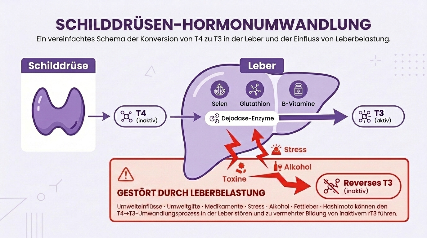 Der T4-zu-T3-Umwandlungsweg in der Leber