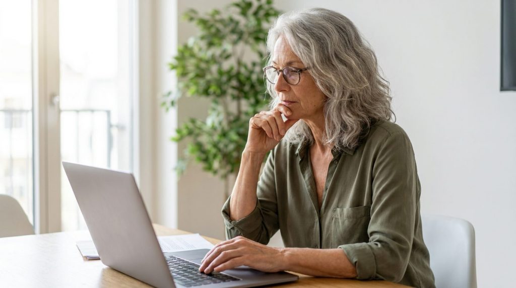 Brigitte Hofer am Laptop
